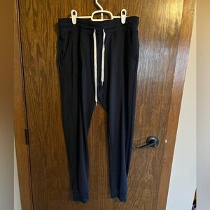 ZYIA Womens Navy Joggers with White Drawstring